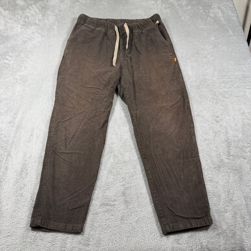 Critical Slide Corduroy Pants Mens 32 Brown Drawstring Elastic Waist Straight